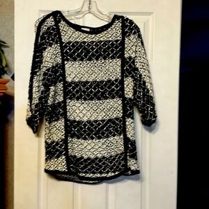 Black and white knit blouse from Chicos size 2